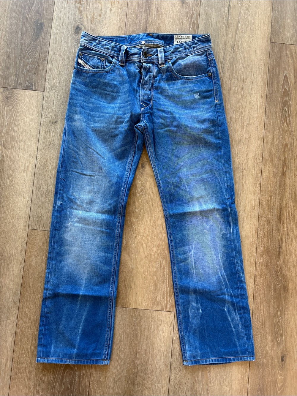 Diesel Women's Straight Leg Jeans - Distressed Blue Wash